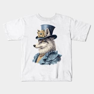 Watercolor Victorian Wolf #9 Kids T-Shirt